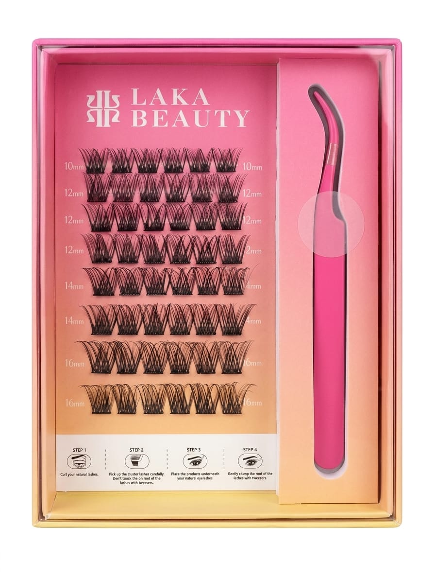 Pre-Bond Glueless Cluster Lash Kit | Press On Lashes (10mm–16mm)