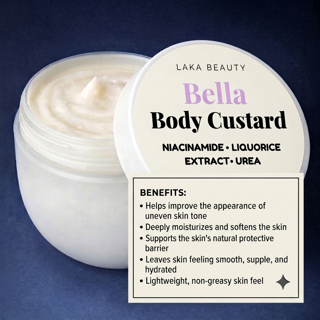 Bella Body Custard – Niacinamide, Liquorice Extract & Urea (300 g)