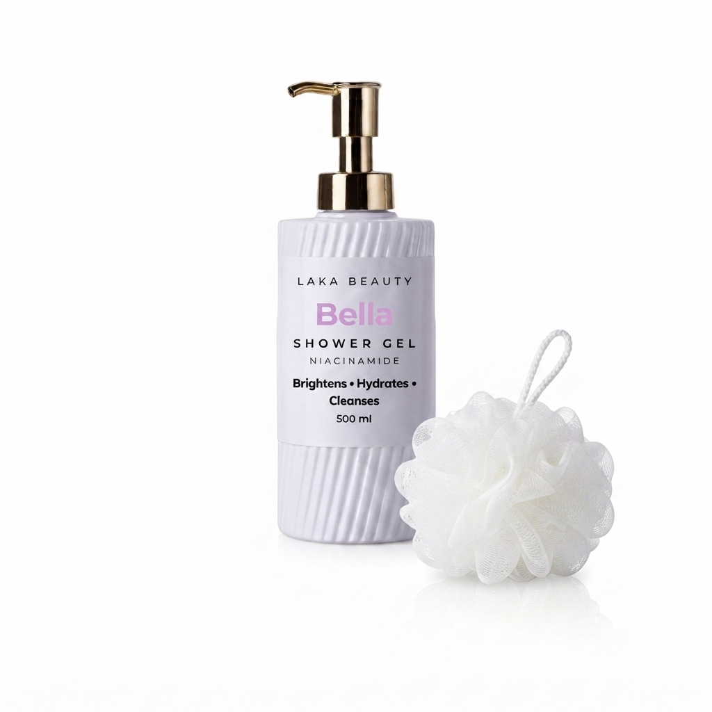 Niacinamide Bella Fragrance Shower Gel (500 ml) Bella Fragrance +  Loofah