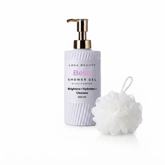 Niacinamide Bella Fragrance Shower Gel (500 ml) Bella Fragrance +  Loofah