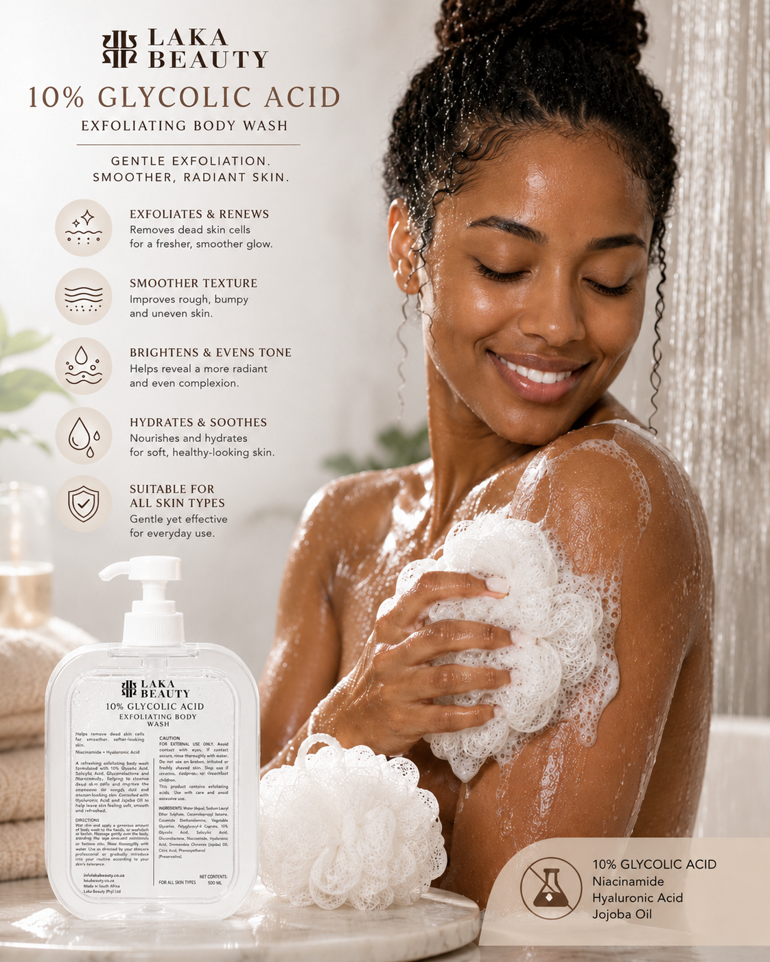 Glycolic Acid Body Wash & Loofah