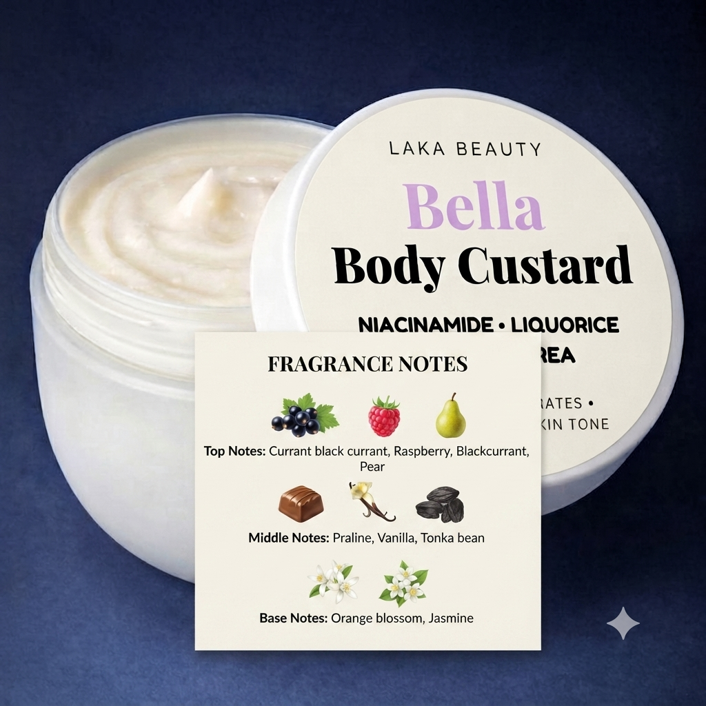 Bella Body Custard – Niacinamide, Liquorice Extract & Urea (300 g)